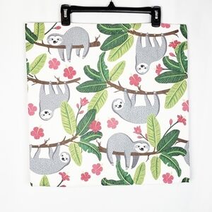 NWOT Sloth floral pillowcase jungle nursery